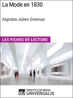 cover image of La Mode en 1830 d'Algirdas-Julien Greimas